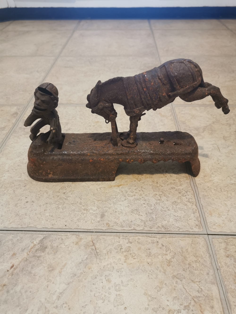 Antique Cast Iron Mechanical Coin Bank "Always Did Spise A Mule"
